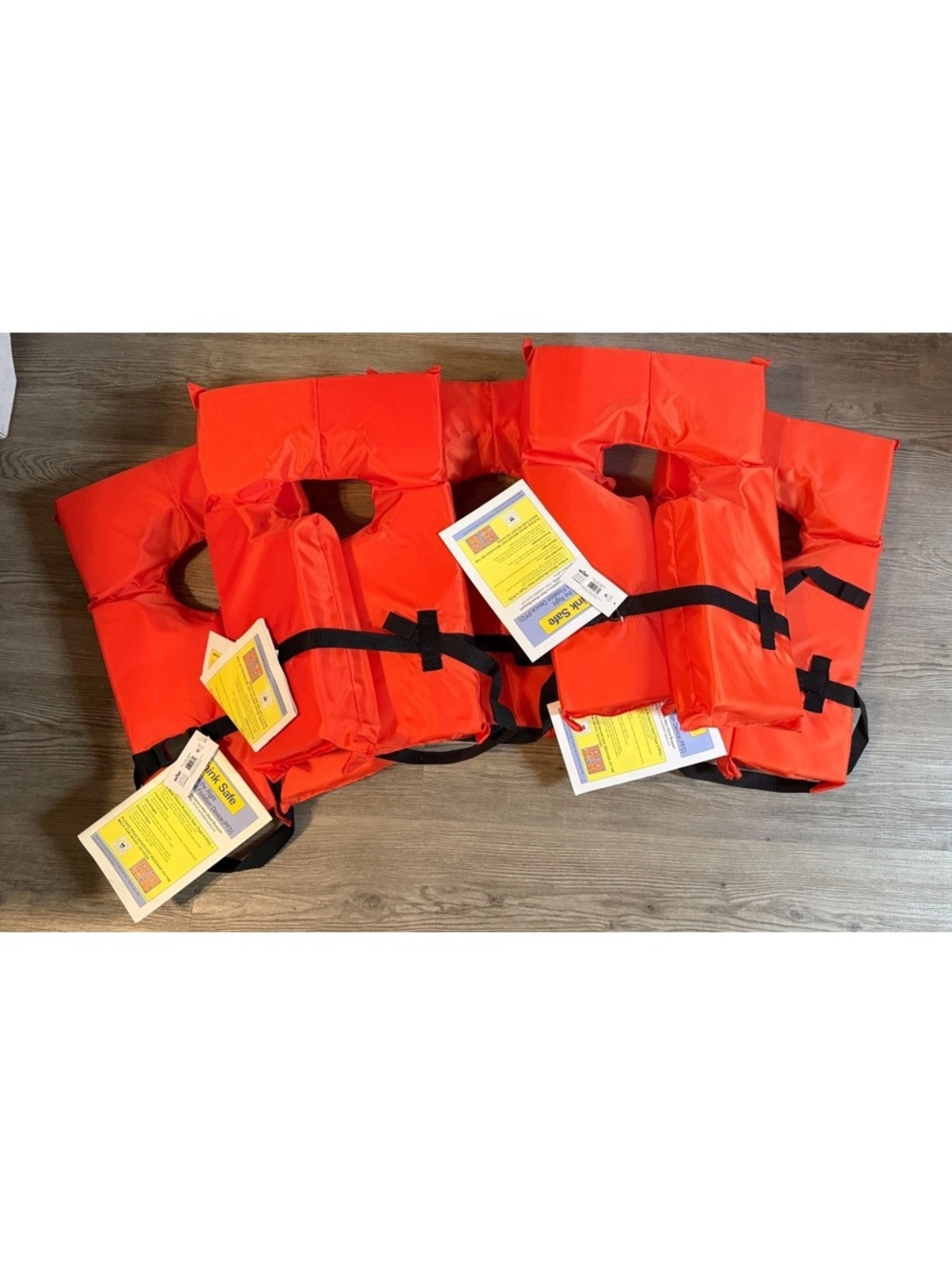 Think Safe Adult Life Jacket Orange Safety Vest